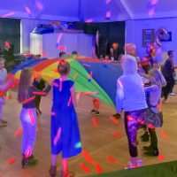 kids UV disco cloverfields church thetford mindys disco